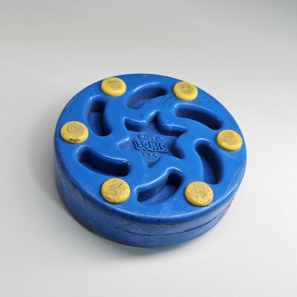 Sonic Inline Roller Hockey Puck Made In USA Blue & Yellow